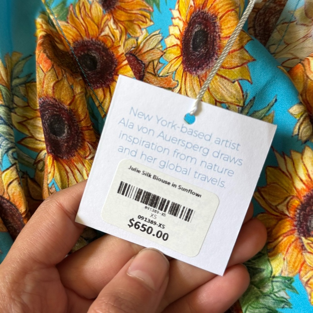 Ala Von Auersperg Julie Silk Wrap Blouse In Sunflower NWT - Picture 8 of 10